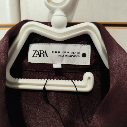 Shiny Zara shirt new, burgundy, size M