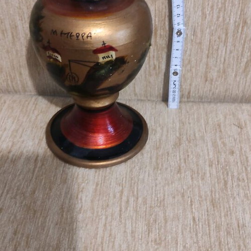 Ceramic lamp used with broken glass chimney decorative