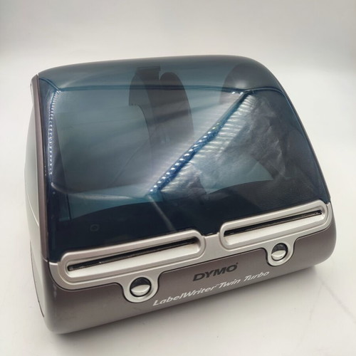 Dymo Twin Turbo 450 label maker used with charger and two label packs