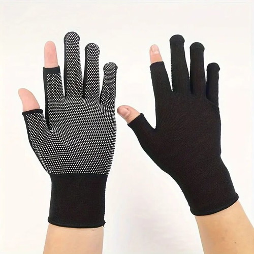 Gloves with 2 cut fingers new, fabric non-slip