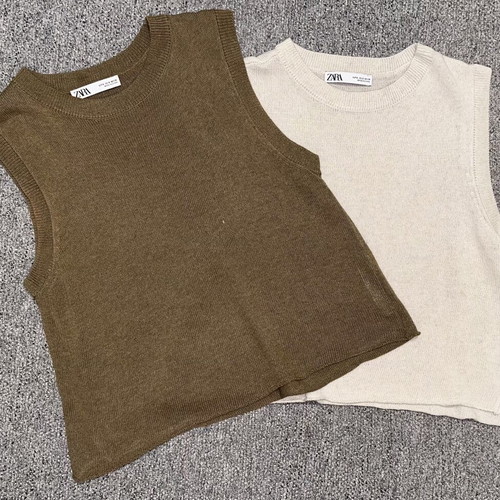 Zara summer knit tops like new, pack of 2, acrylic lyocel linen