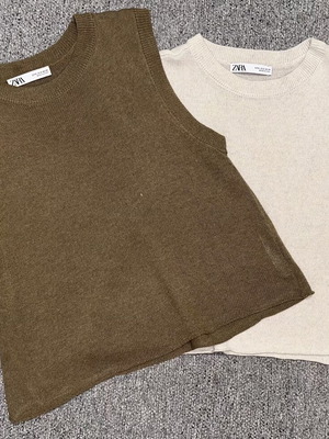 Zara summer knit tops like new, pack of 2, acrylic lyocel linen