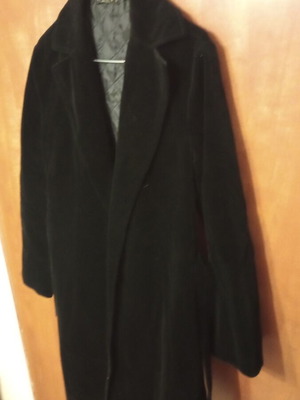 Sisley women's coat used, velour, black, lightweight
