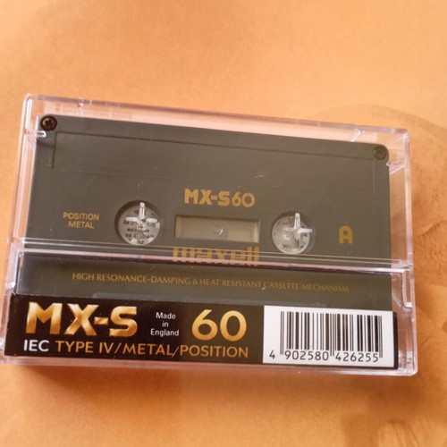 Maxell MX-S60 metal cassette used, high resonance and heat resistant