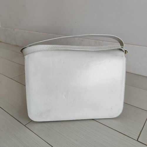 Vintage leather shoulder bag white, like new