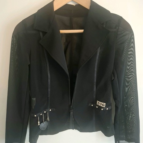 Italian transparent mesh jacket like new with Swarovski details
