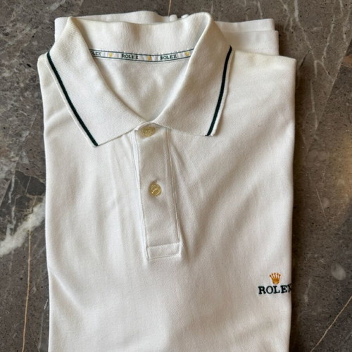 Rollex men's polo like new, white and gold, size XL