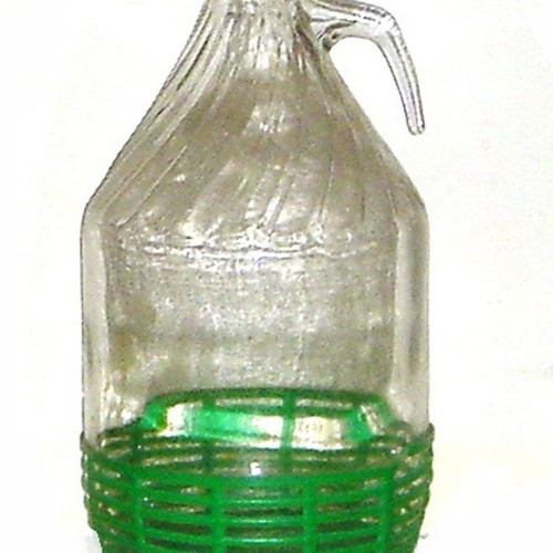 Glass damigiana 5 lt used with practical handle
