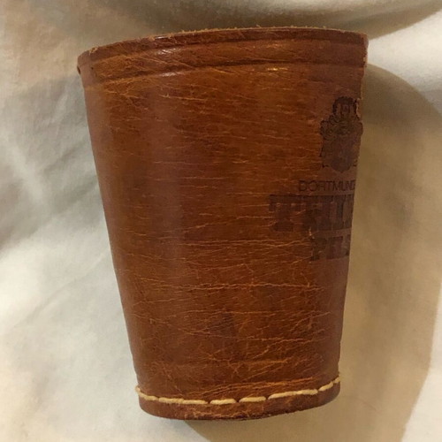 Leather promotional cup used made of genuine leather