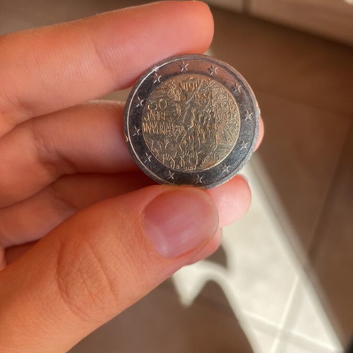 Collectible 2 euro coin used for 30th anniversary of Berlin Wall fall