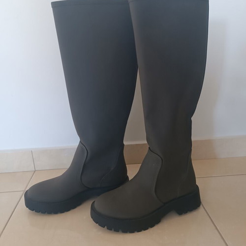 Sinsay tall boots dark olive size 37, new