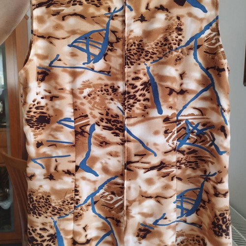 Vintage maternity dress abstract earthy print size L-XL like new
