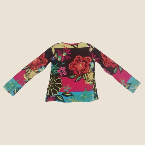 Boho style colorful long sleeve blouse for girls 4-5 years