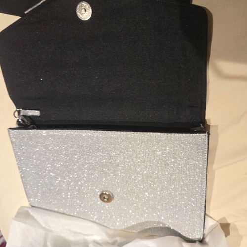 Handheld evening bag new, silver