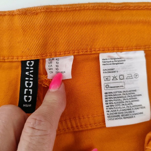 H&M Women's Elastic Jeans size 42 like new, orange