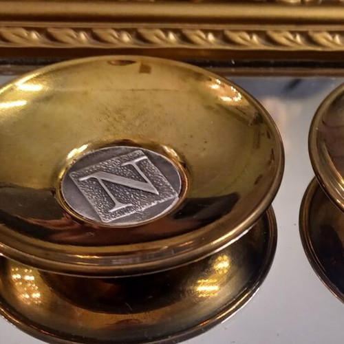 Gilded vessels "N" used with silver, set of 2 pieces