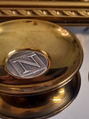 Gilded vessels "N" used with silver, set of 2 pieces