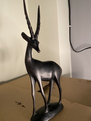 Gazelle in ebony wood used with small defect on horns