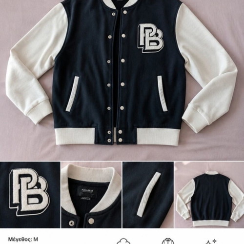 Pull & Bear jacket used, black and white, size M
