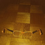 Emporio Armani authentic acetate glasses used, dark brown with orange interior