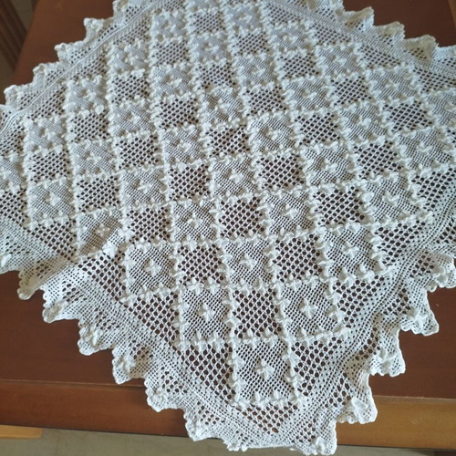 Handmade knitted square used 75x75cm