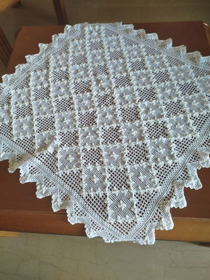 Handmade knitted square used 75x75cm