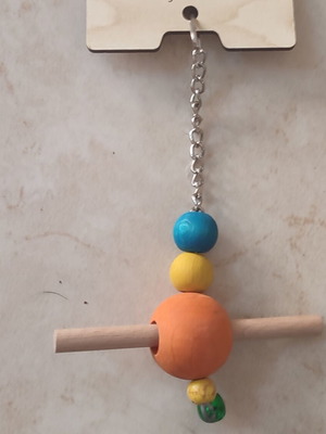 Bird Cage Hanging Toy with Wooden Beads and Bells