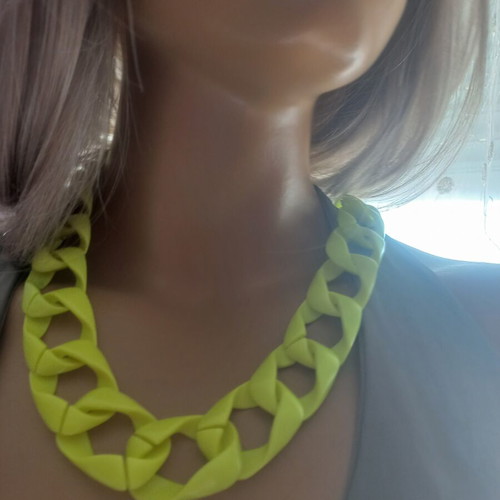 Summer necklace chain 1990's with gift bracelet neon lime, like new