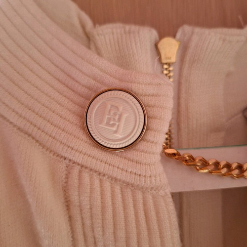 Elisabetta Franchi dress cashmere size M new, white beige