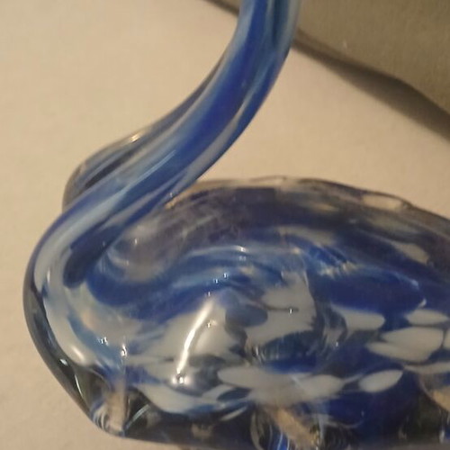 Decorative blown glass swan