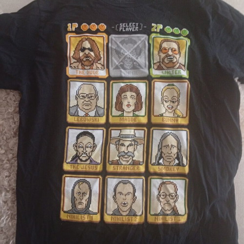 The Big Lebowski Collectible T-shirt Threadless Retro 8-Bit Pixel Art Size M