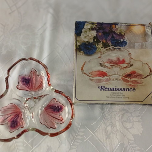 Crystal nut dish vintage from Germany, new condition