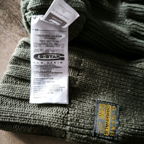 G-STAR RAW Originals gloves new, green, one size with fleece lining