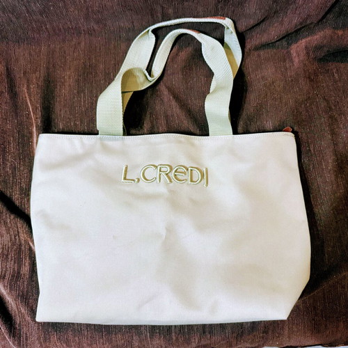 L.CREDI Munich Shoulder Bag new, beige canvas, chic and spacious