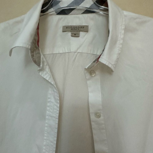 Burberry Brit check collar white slim line shirt size M used