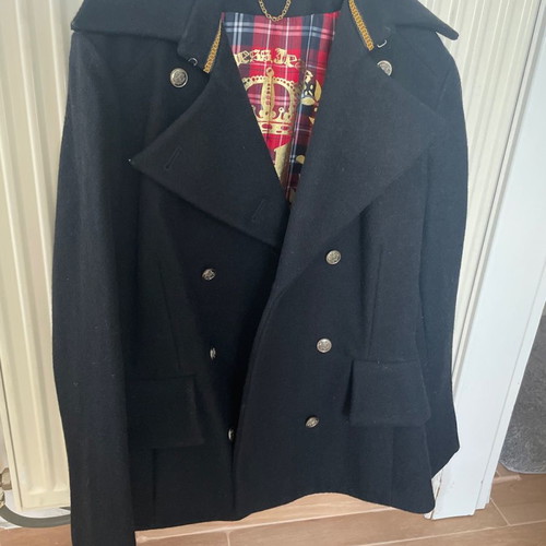 Guess women's coat large used, black wool blend