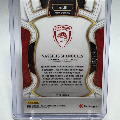 Vassilis Spanoulis 2025-26 Panini Select EuroLeague Orange Cracked Ice card #38
