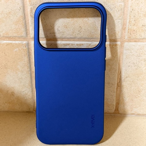 X-Level iPhone 17 Pro case, metallic blue, matte finish