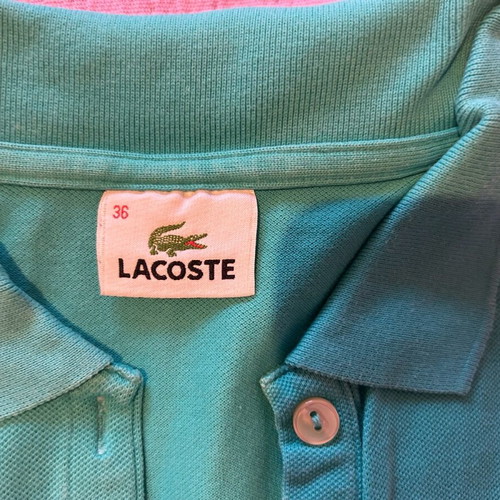 Lacoste polo t-shirt like new, turquoise, size S