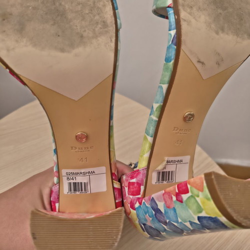 Dune London sandals with colorful Marshmallow print size 41 like new