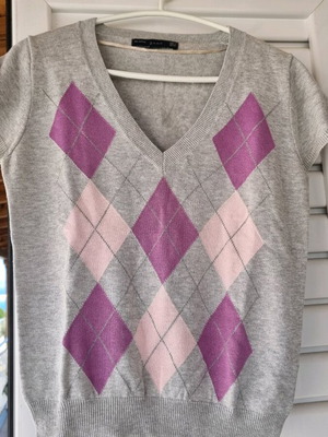 ZARA short sleeve sweater like new, gray