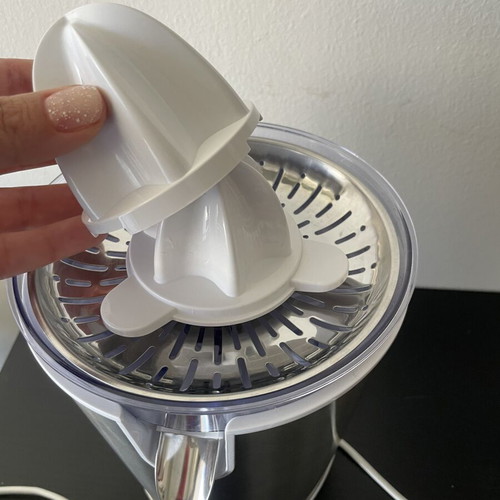 Pyrex electric citrus juicer 100W used, stainless steel detail