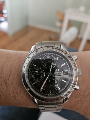 Omega Speedmaster Date 3513.50.00 αυτόματο ρολόι με χρονογράφο και μαύρο καντράν, 39 mm