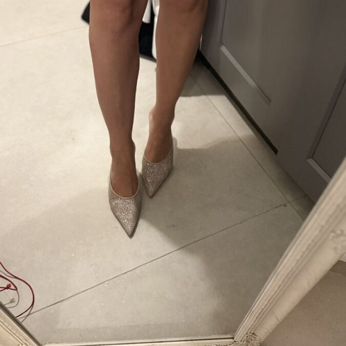 Mule glitter beige Zara shoes like new size 38