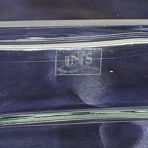 Rectangular Glass Vase Bowl IN'S like new, handmade in Poland