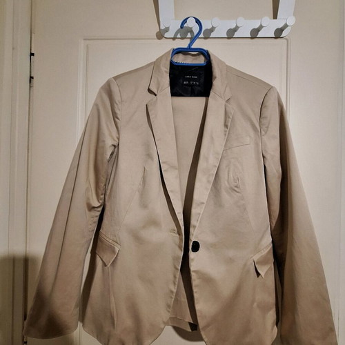 Zara suit jacket with trousers like new, dark beige-nude