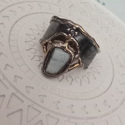 925 Silver Handmade Ring with Aquamarine and Spinel Stones
