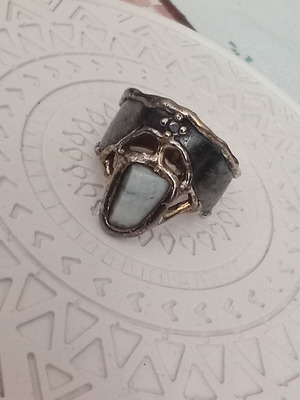 925 Silver Handmade Ring with Aquamarine and Spinel Stones