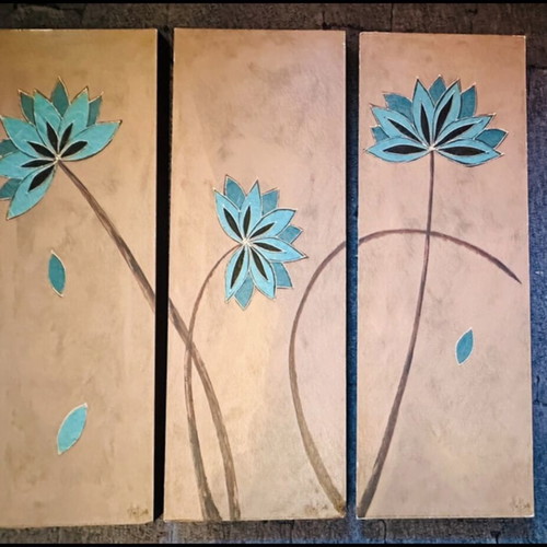 Alan Buckle Wooden Lotus Art Trilogy like new