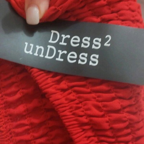 Strapless dress with inner shorts new, red, size M